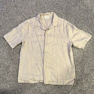 Men's Beige Short Sleeve Shirt